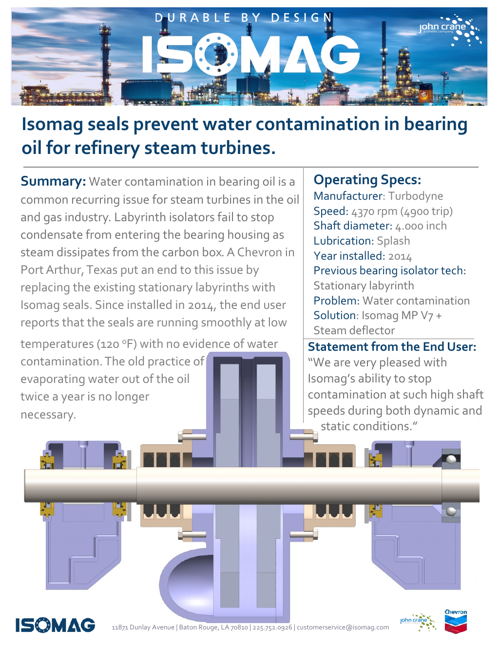 Case Study Isomag Seals Prevent Water Contamination In Bearing Oil For